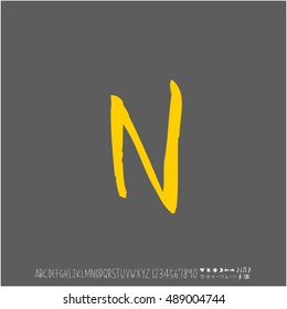 Alphabet & number / handwriting - vector