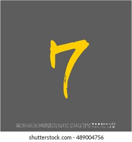 Alphabet & number / handwriting - vector