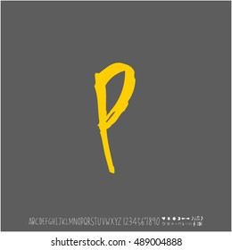 Alphabet & number / handwriting - vector
