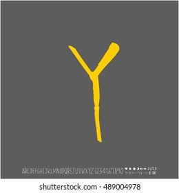 Alphabet & number / handwriting - vector