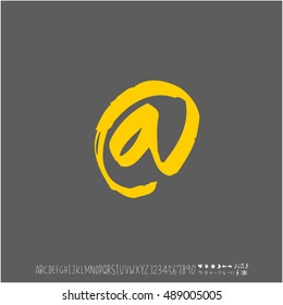 Alphabet & number / handwriting - vector