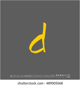 Alphabet & number / handwriting - vector