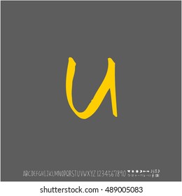 Alphabet & number / handwriting - vector