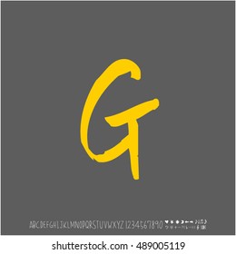 Alphabet & number / handwriting - vector