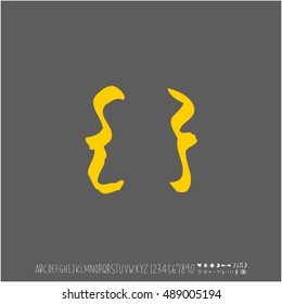Alphabet & number / handwriting - vector