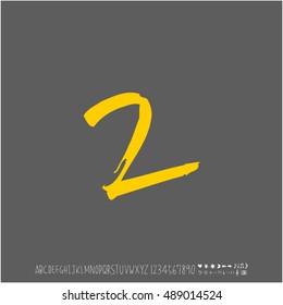 Alphabet & number / handwriting - vector