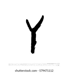 Alphabet & number / handwriting - vector