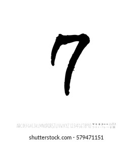 Alphabet & number / handwriting - vector