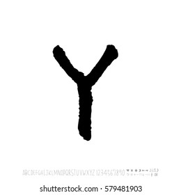 Alphabet & number / handwriting - vector