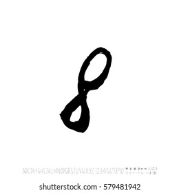 Alphabet & number / handwriting - vector