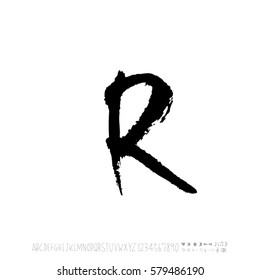 Alphabet & number / handwriting - vector