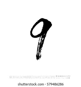 Alphabet & number / handwriting - vector