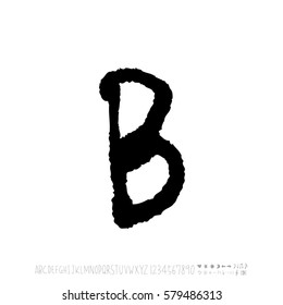 Alphabet & number / handwriting - vector