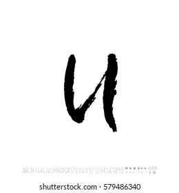 Alphabet & number / handwriting - vector