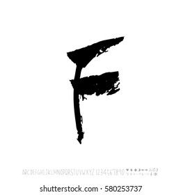 Alphabet & number / handwriting - vector