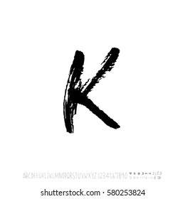 Alphabet & number / handwriting - vector