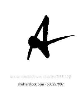 Alphabet & number / handwriting - vector