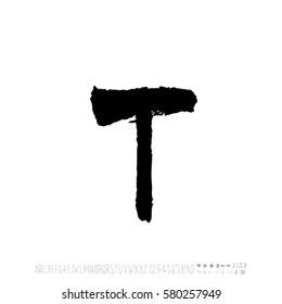 Alphabet & number / handwriting - vector