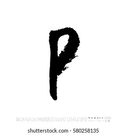 Alphabet & number / handwriting - vector
