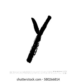 Alphabet & number / handwriting - vector