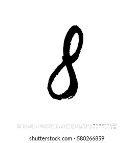 Alphabet & number / handwriting - vector
