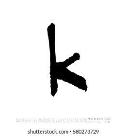 Alphabet & number / handwriting - vector