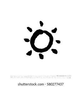 Alphabet & number / handwriting - vector