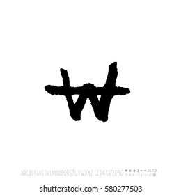 Alphabet & number / handwriting - vector