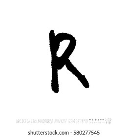 Alphabet & number / handwriting - vector