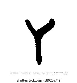 Alphabet & number / handwriting - vector
