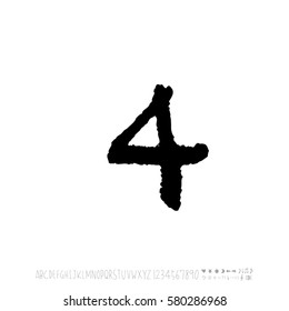 Alphabet & number / handwriting - vector
