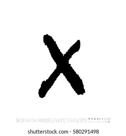 Alphabet & number / handwriting - vector