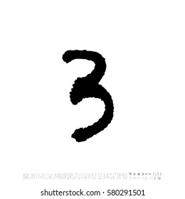 Alphabet & number / handwriting - vector