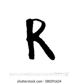 Alphabet & number / handwriting - vector