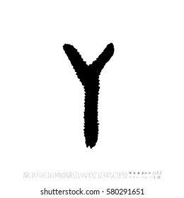 Alphabet & number / handwriting - vector