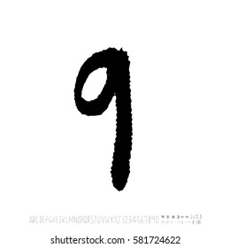 Alphabet & number / handwriting - vector