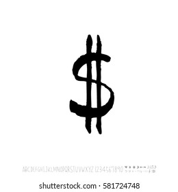Alphabet & number / handwriting - vector