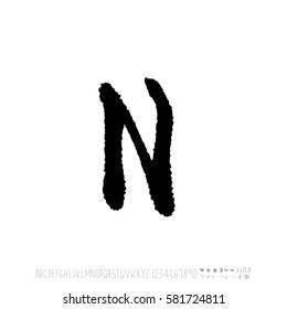 Alphabet & number / handwriting - vector