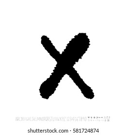 Alphabet & number / handwriting - vector