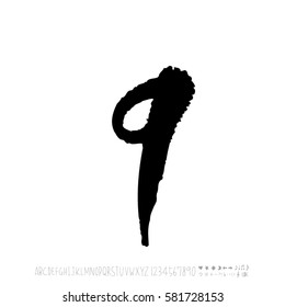 Alphabet & number / handwriting - vector