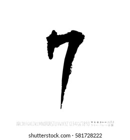 Alphabet & number / handwriting - vector