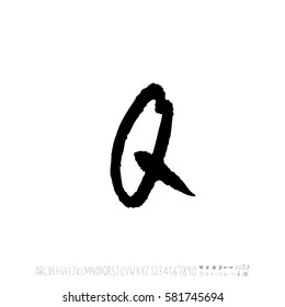 Alphabet & number / handwriting - vector