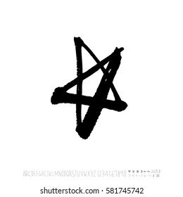 Alphabet & number / handwriting - vector