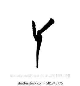 Alphabet & number / handwriting - vector