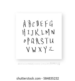 Alphabet & number / handwriting - vector