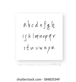 Alphabet & number / handwriting - vector