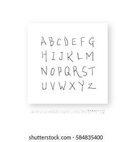 Alphabet & number / handwriting - vector