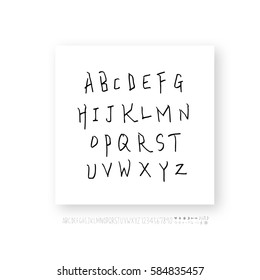Alphabet & number / handwriting - vector