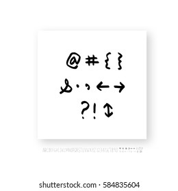 Alphabet & number / handwriting - vector
