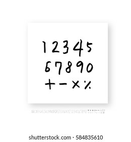Alphabet & number / handwriting - vector
